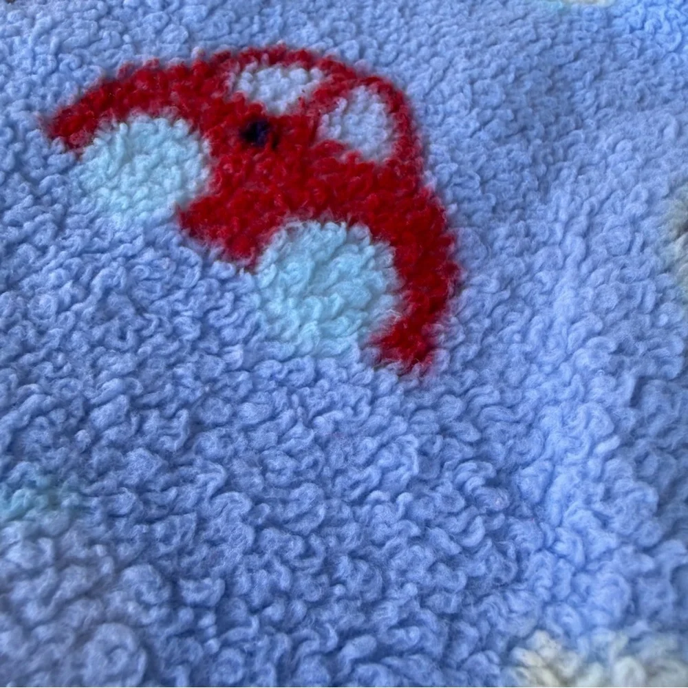 Y2K Koala Baby Plush Fleece Car Blanket Babies R US Blue Red Yellow 29x40 GUC